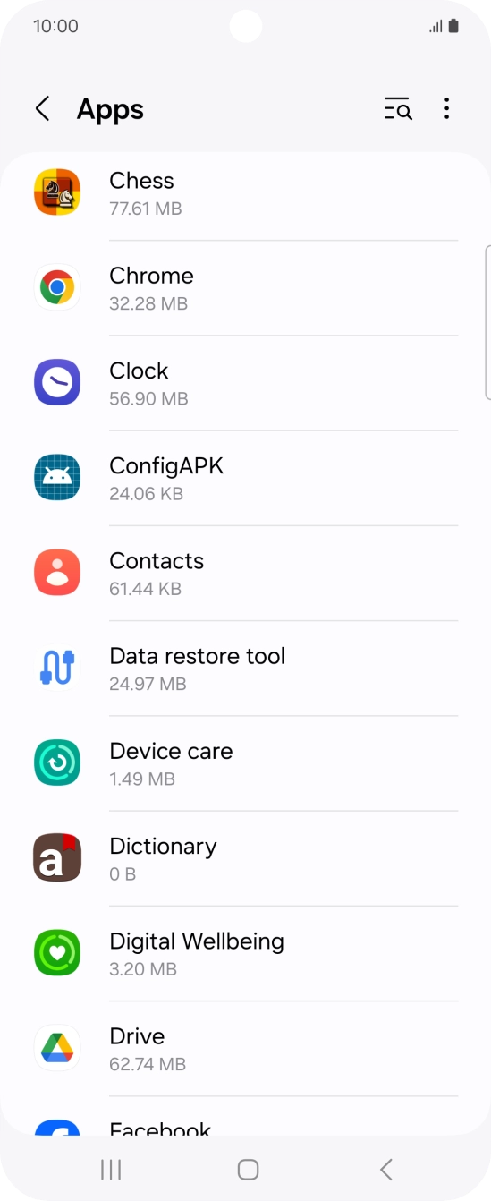 Press the required app. Press the required app.