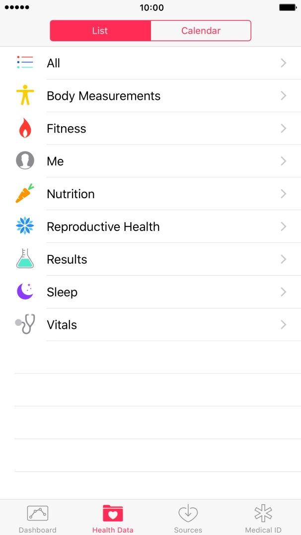 Press the required category. Press the required category.