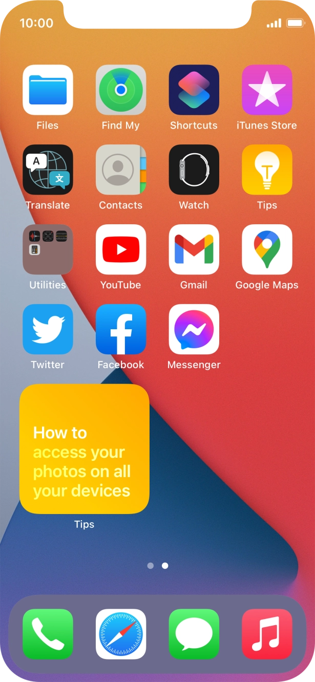 If you're using a Widget Stack: slide up or down on the stack to select the required widget. If you're using a Widget Stack: slide up or down on the stack to select the required widget.