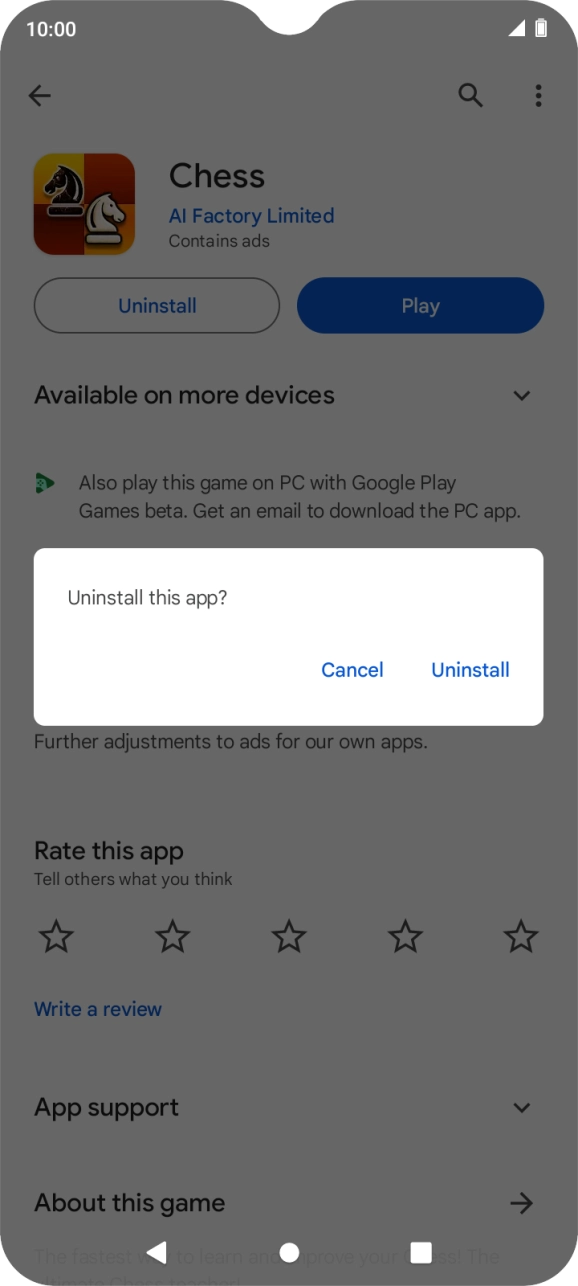 Press Uninstall.