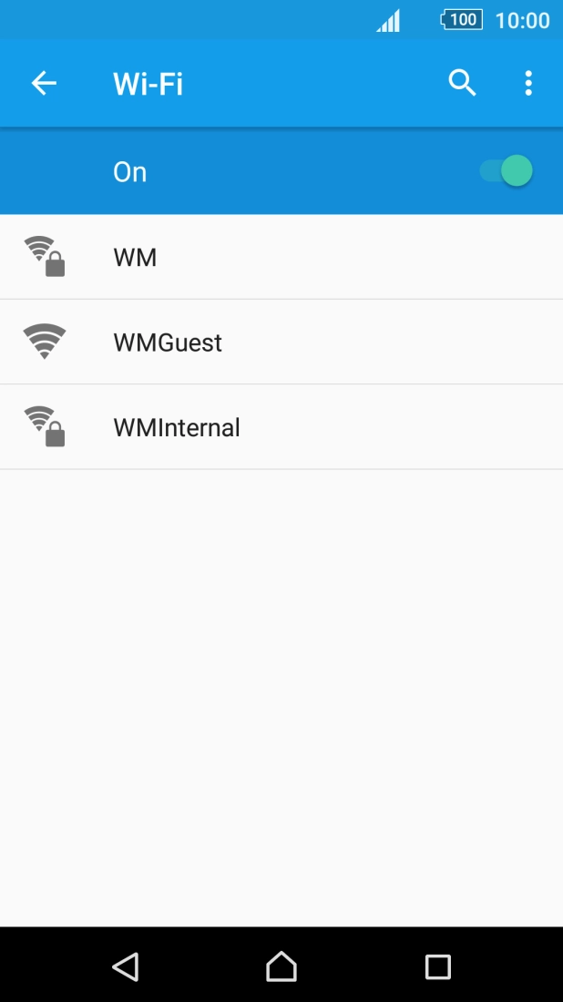 Press the required Wi-Fi network. Press the required Wi-Fi network.