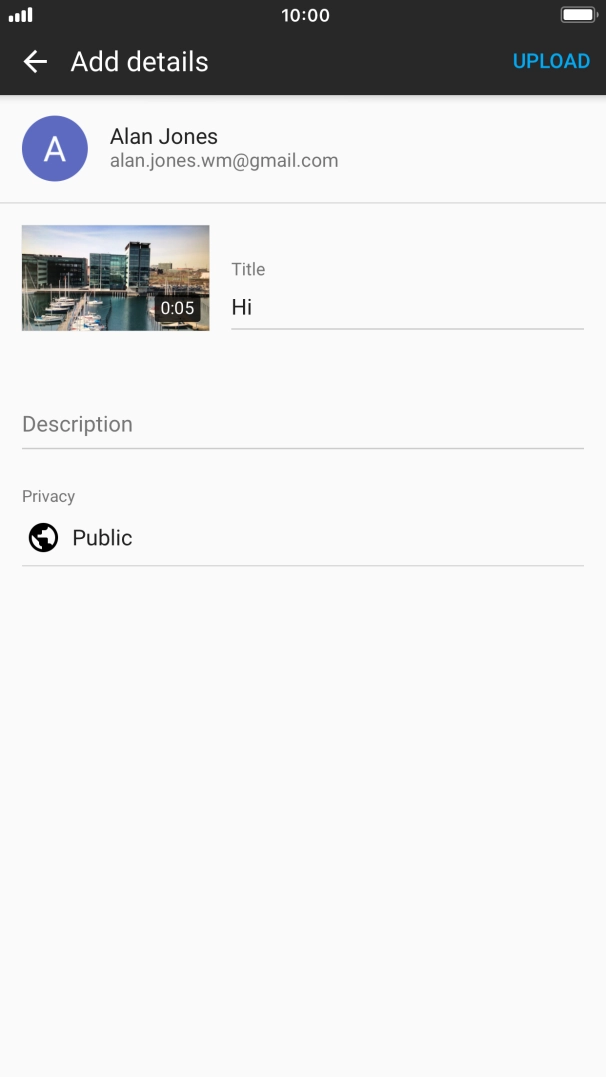 Write the required text and press UPLOAD. Write the required text and press UPLOAD.