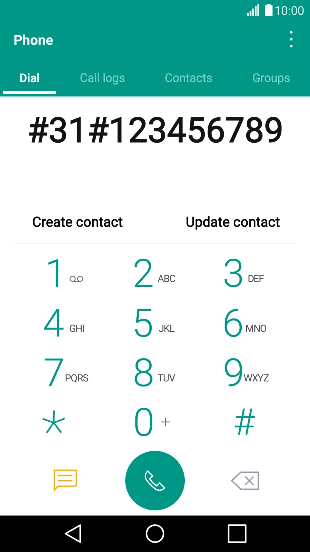 Press the call icon. Press the call icon.