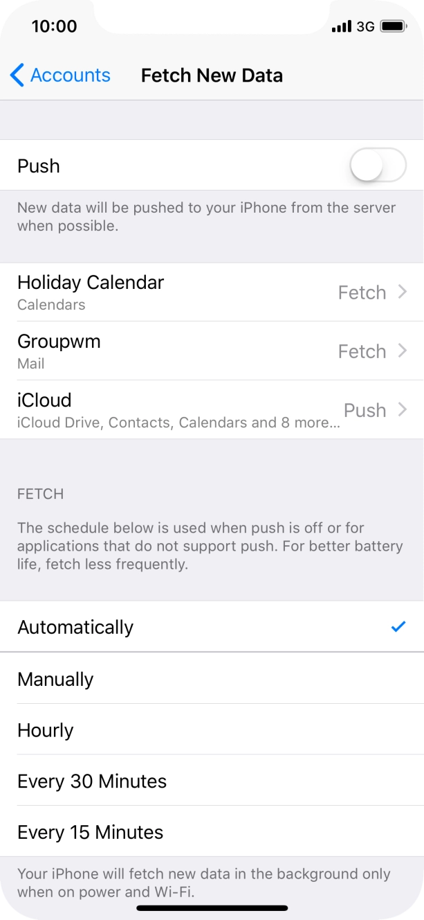 If you turn off the function, press the required setting.