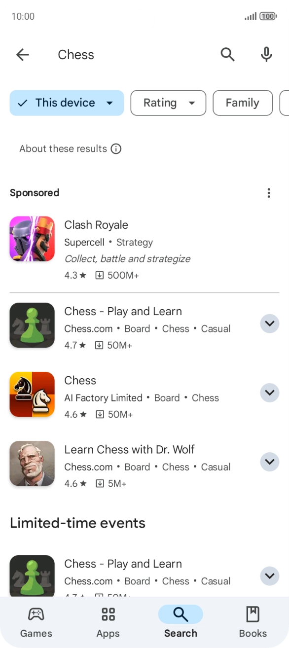 Press the required app. Press the required app.