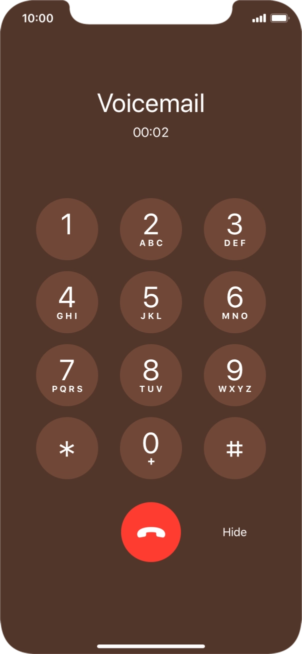 Press the end call icon to end the call. Press the end call icon to end the call.