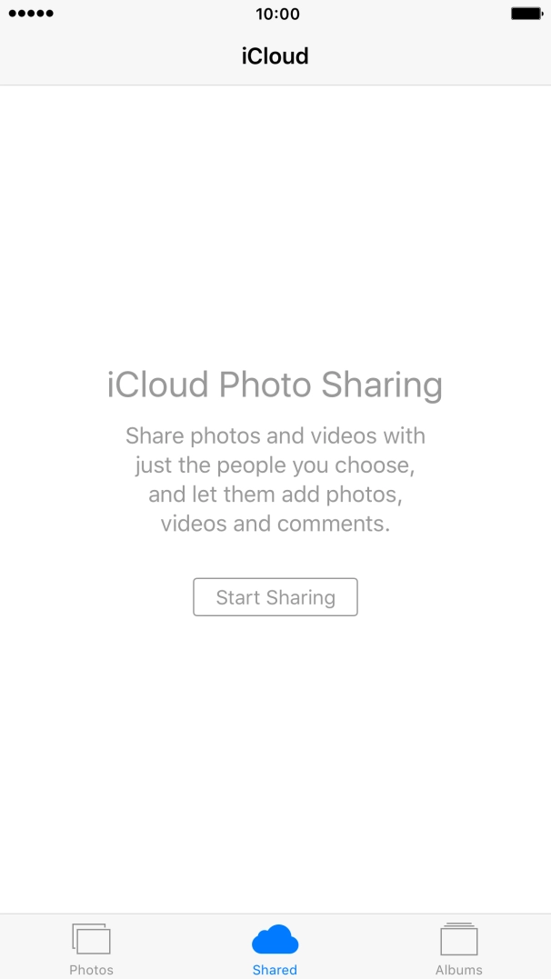 Press Start Sharing and key in the required name of the album. Press Start Sharing and key in the required name of the album.