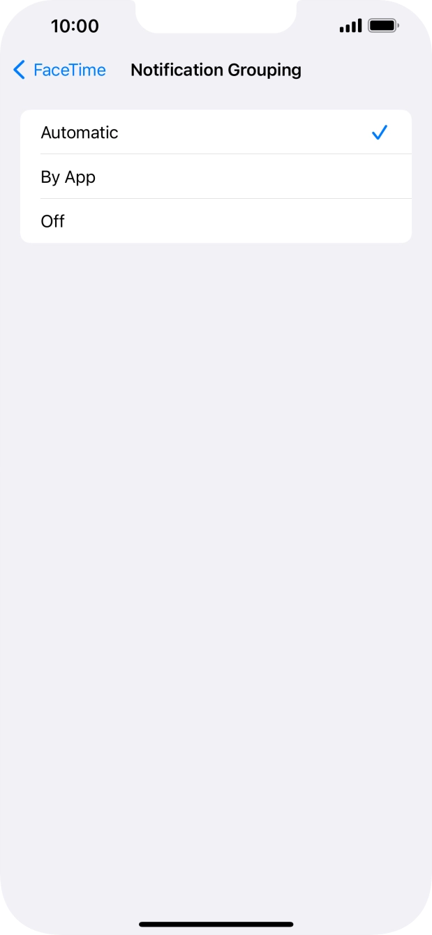 Press the required setting. Press the required setting.