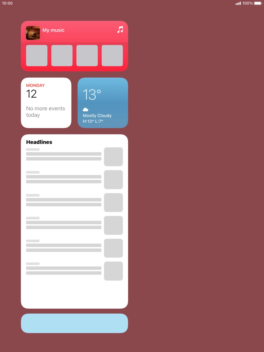 Press the required widget and drag it on top of another widget. Press the required widget and drag it on top of another widget.