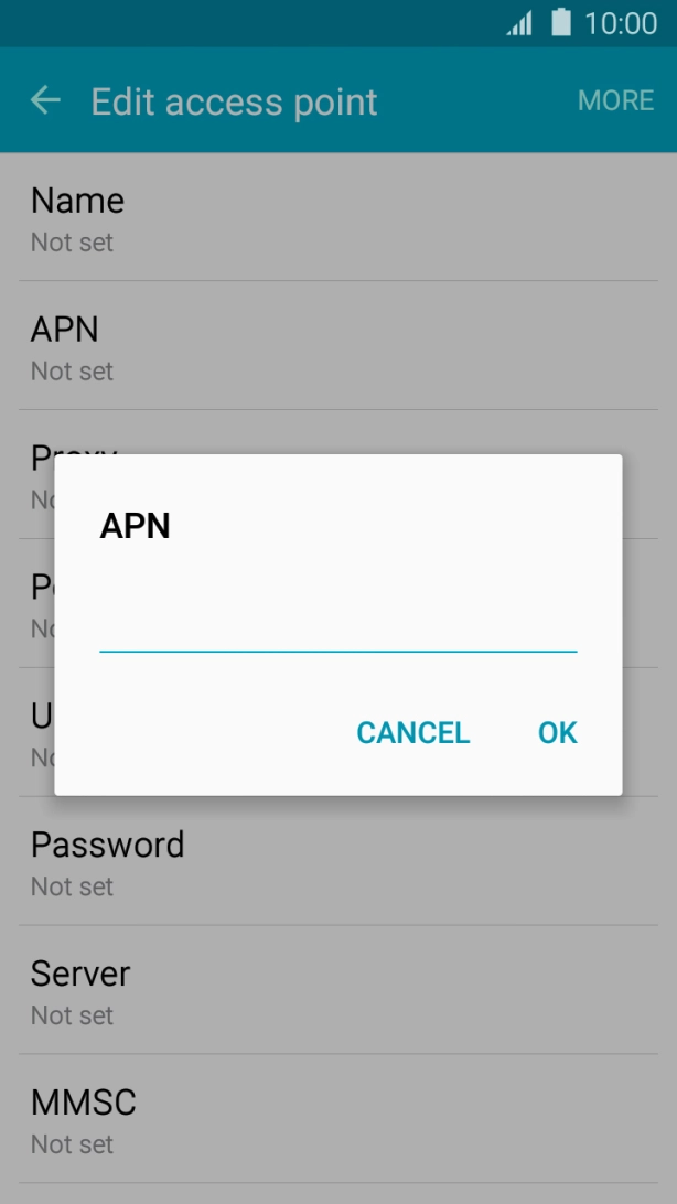Key in telstra.wap and press OK.