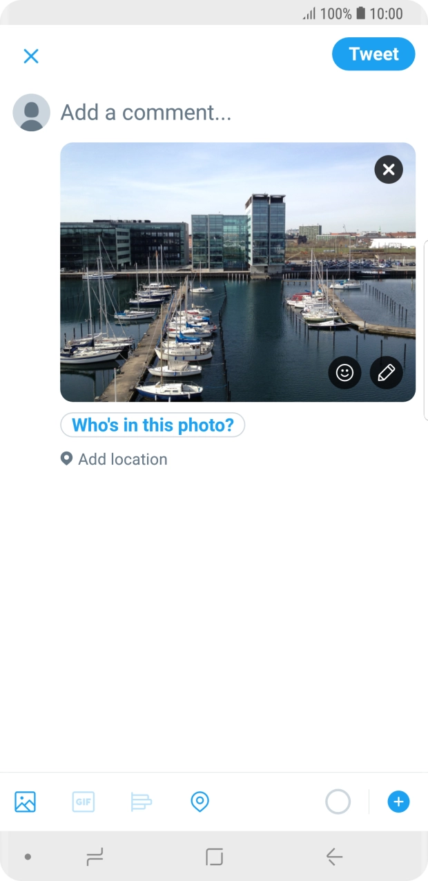 Press the text input field. Press the text input field.