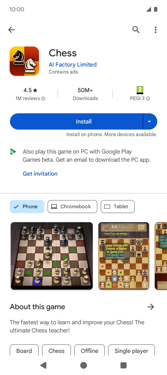 Press Install and follow the instructions on the screen to install the app. Press Install and follow the instructions on the screen to install the app.