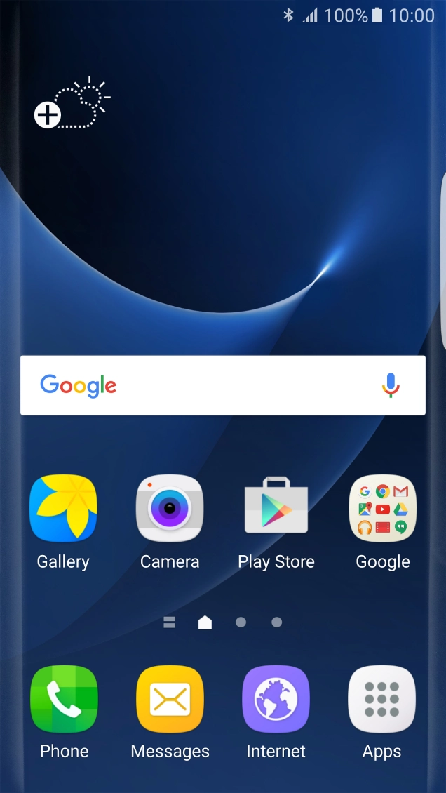 The Bluetooth icon shows that Bluetooth is turned on.