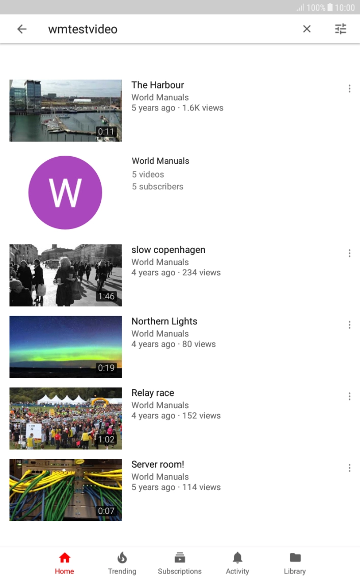 Press the required video clip. Press the required video clip.