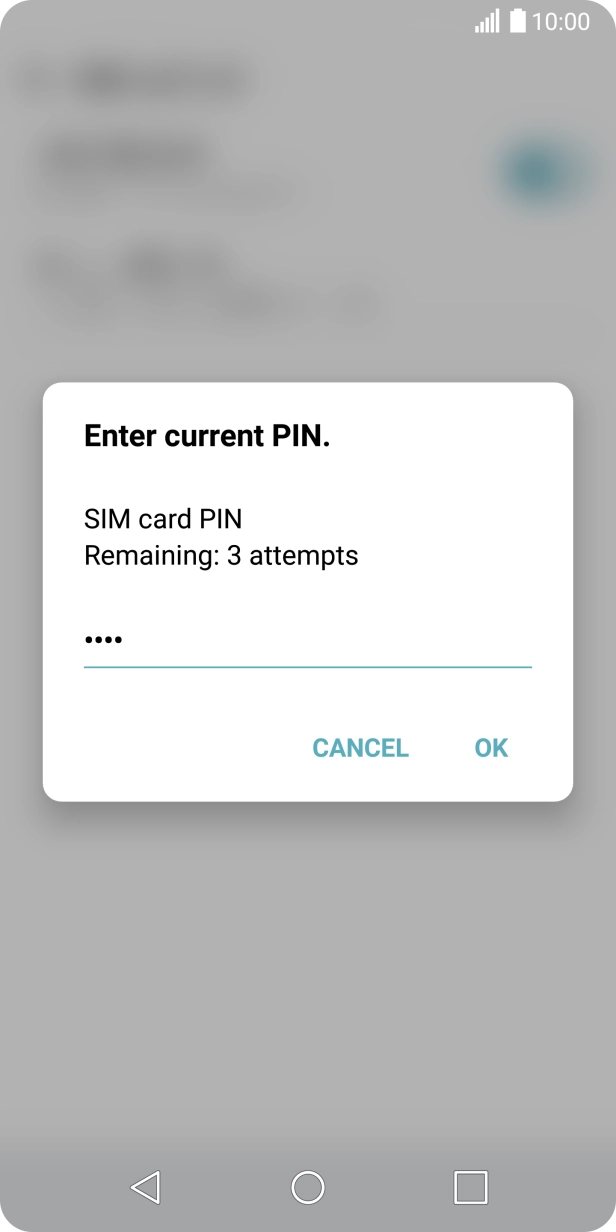 Key in your current PIN and press OK. Key in your current PIN and press OK.