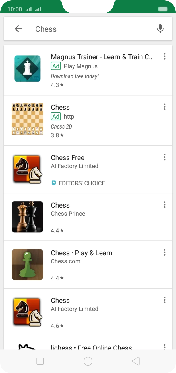Press the required app. Press the required app.