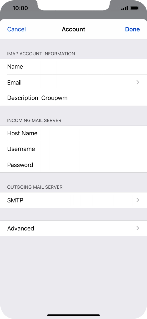 Press SMTP. Press SMTP.