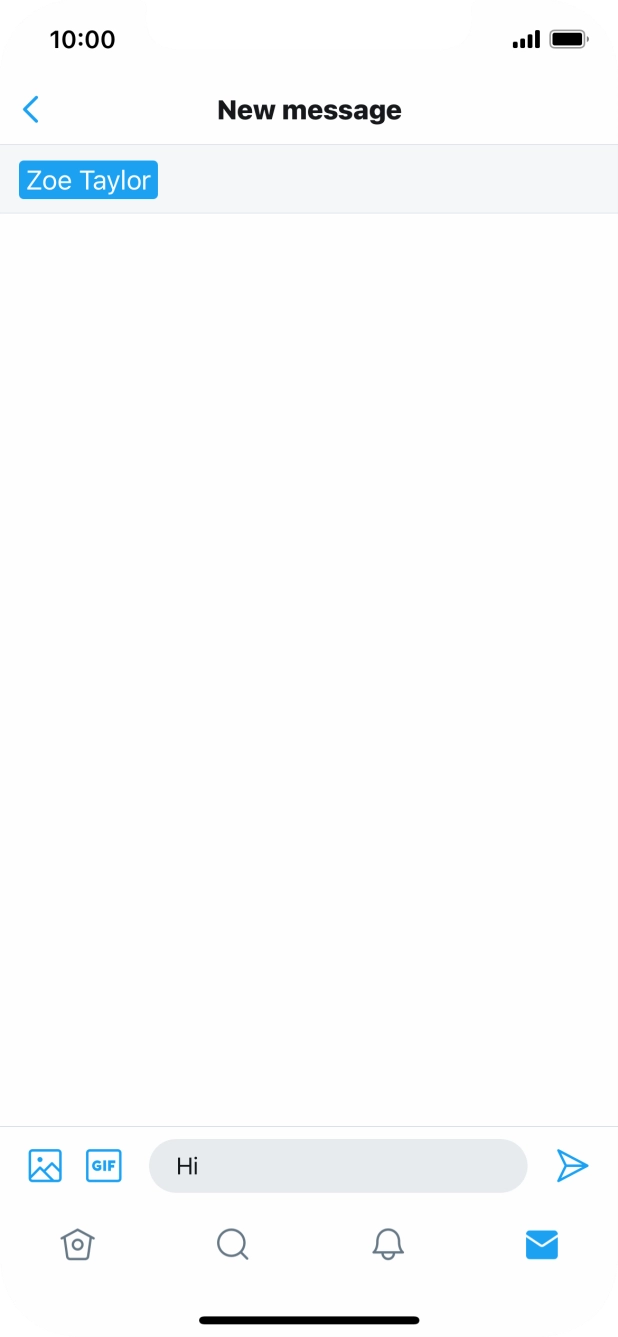 Write the required message and press the send icon. Write the required message and press the send icon.