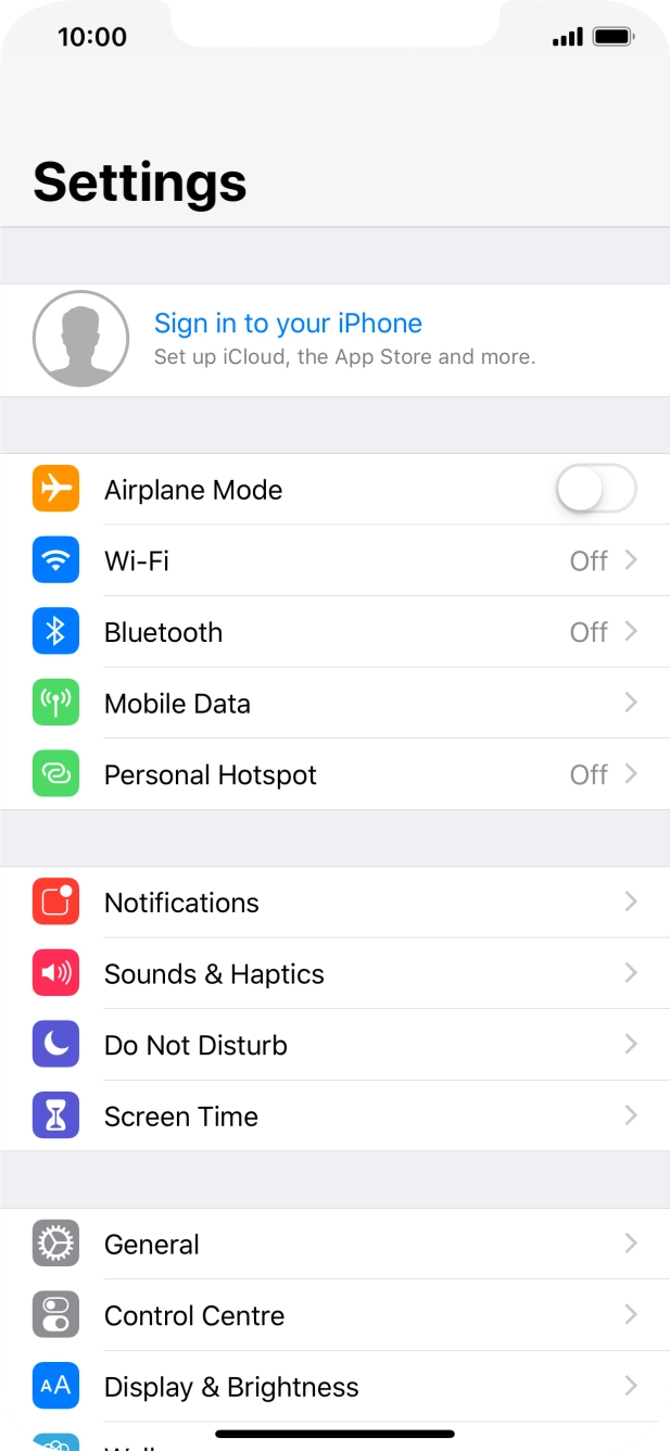 Press Sign in to your iPhone.