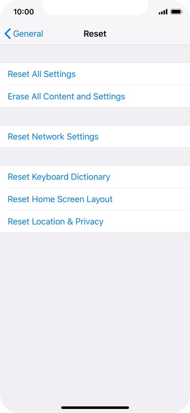 Press Reset All Settings. Press Reset All Settings.