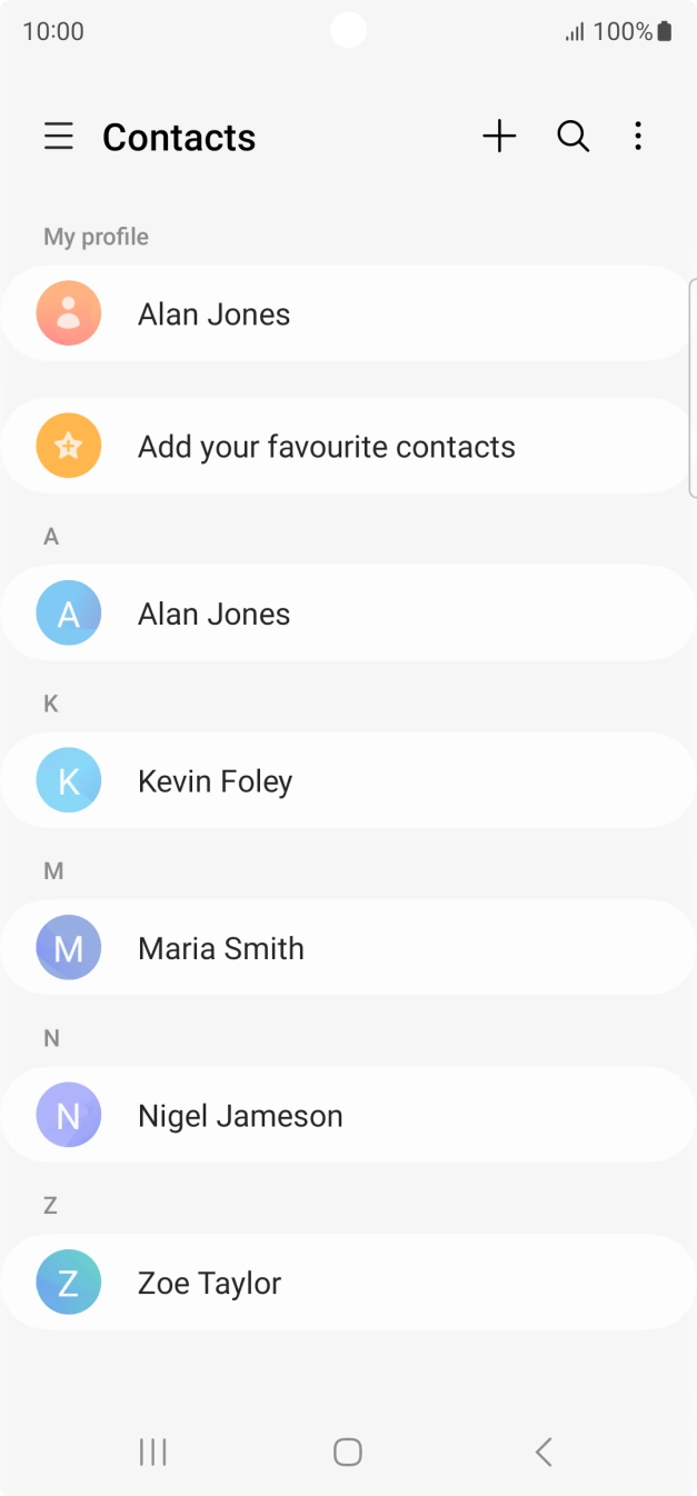 Press the new contact icon. Press the new contact icon.