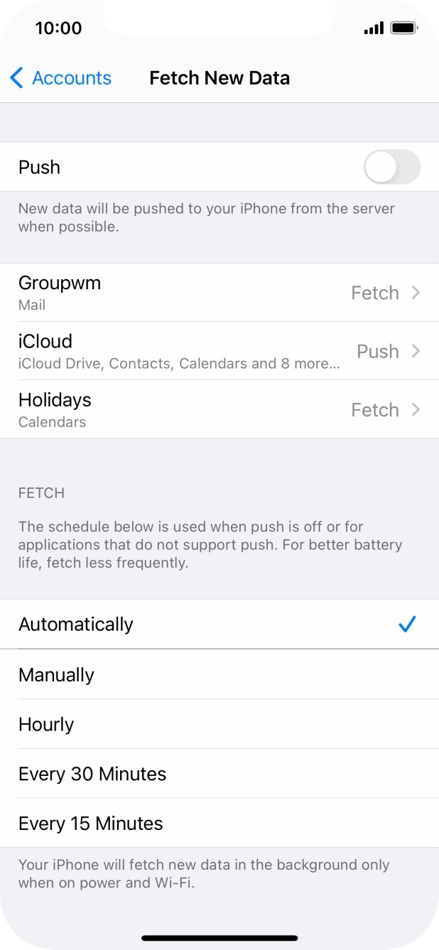 If you turn off the function, press the required setting.