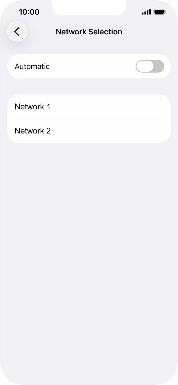If you turn off the function, press the required network.