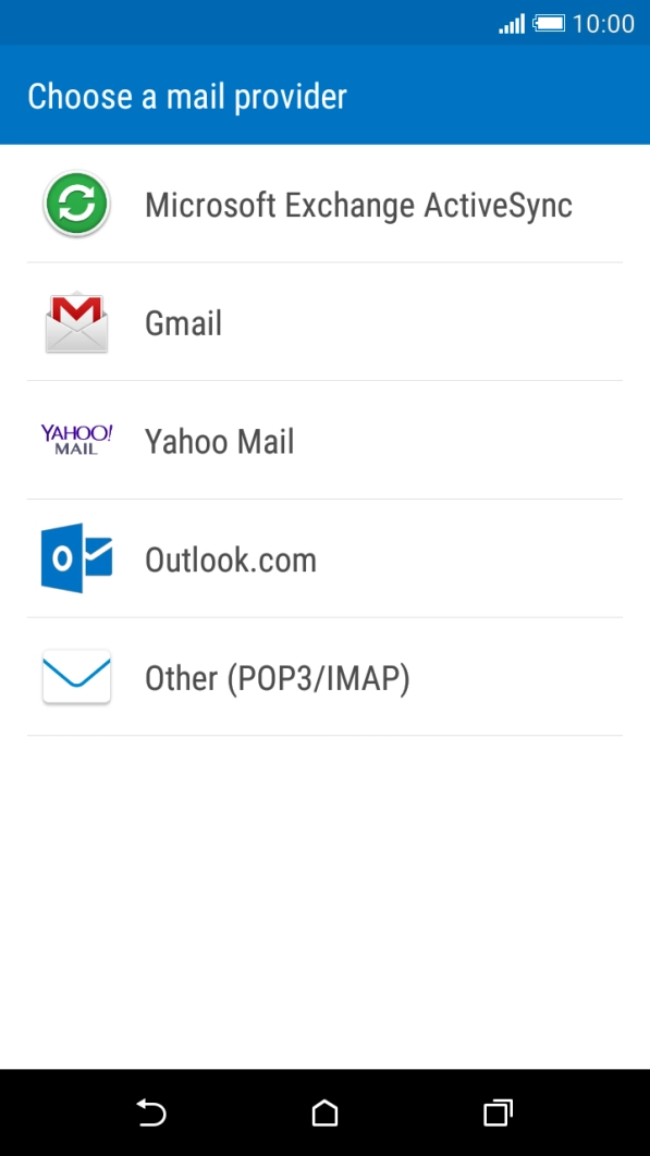 Press Other (POP3/IMAP). Press Other (POP3/IMAP).