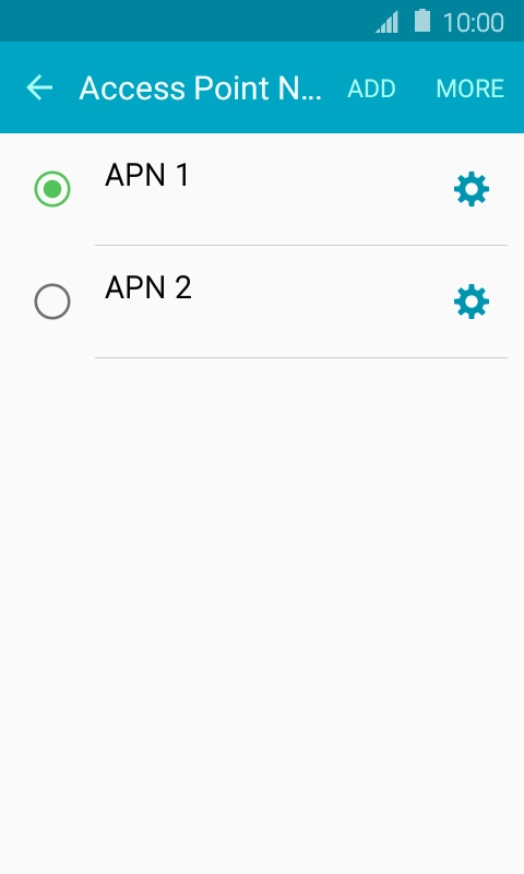 Press the field next to the data connection to activate it.