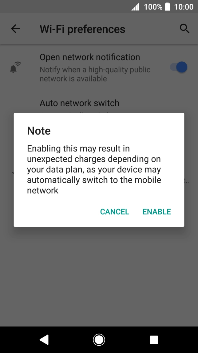 If you turn on the function, press ENABLE. If you turn on the function, press ENABLE.