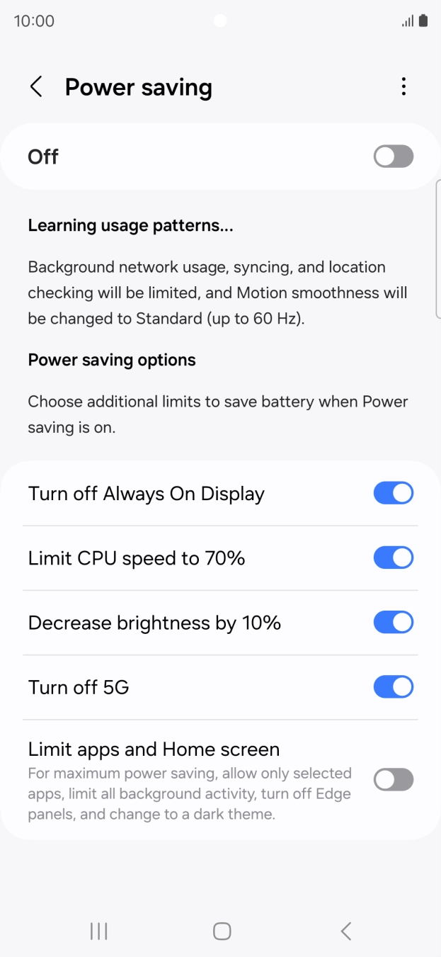 Press the indicators next to the required settings. Press the indicators next to the required settings.