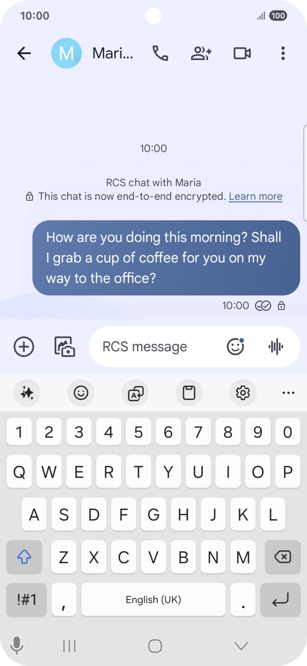 Start a conversation and press the AI icon.