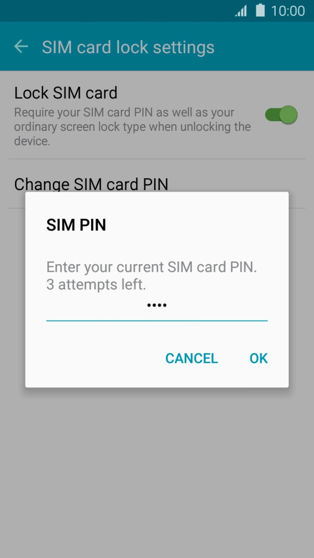 Key in your current PIN and press OK. Key in your current PIN and press OK.