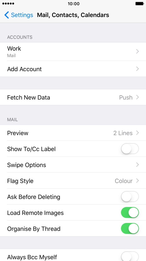Press the name of the Exchange email account you've just set up. Press the name of the Exchange email account you've just set up.