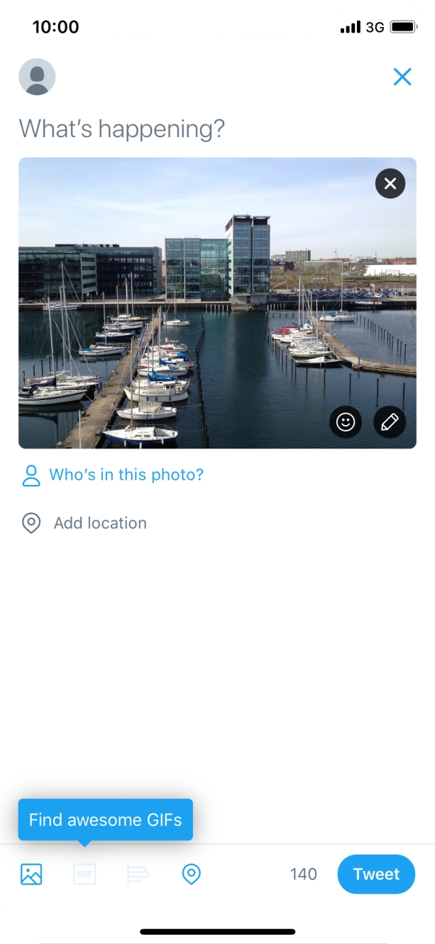 Press the text input field. Press the text input field.