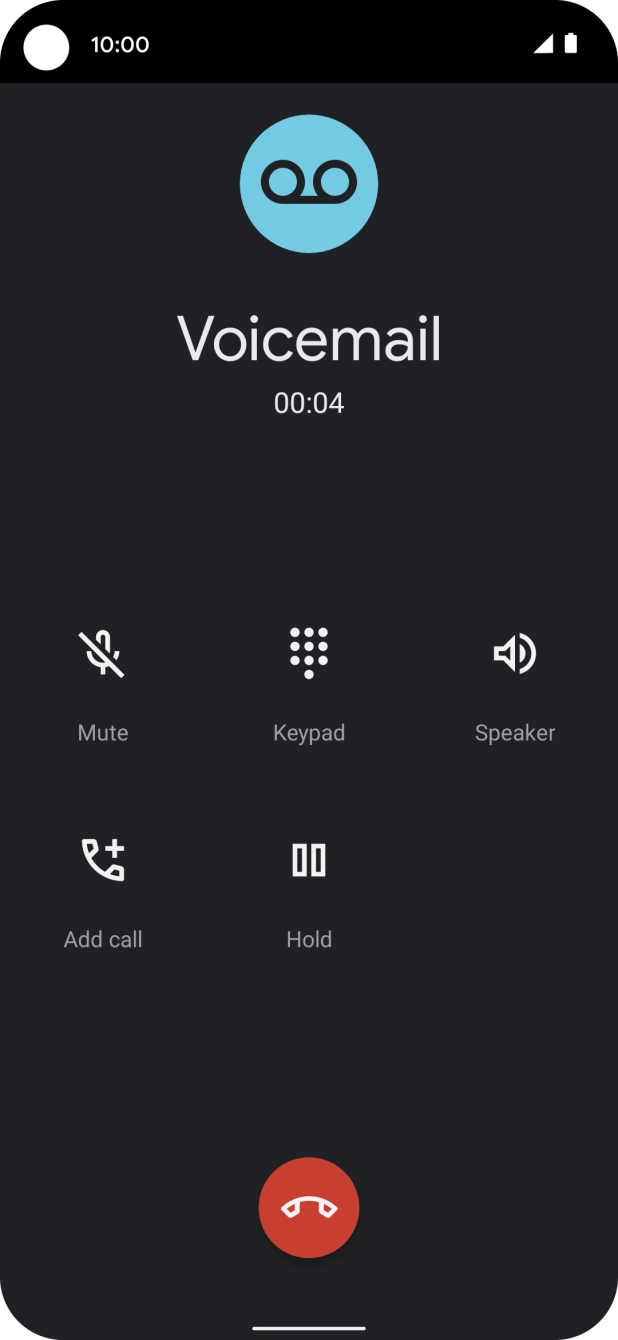 Press the end call icon. Press the end call icon.