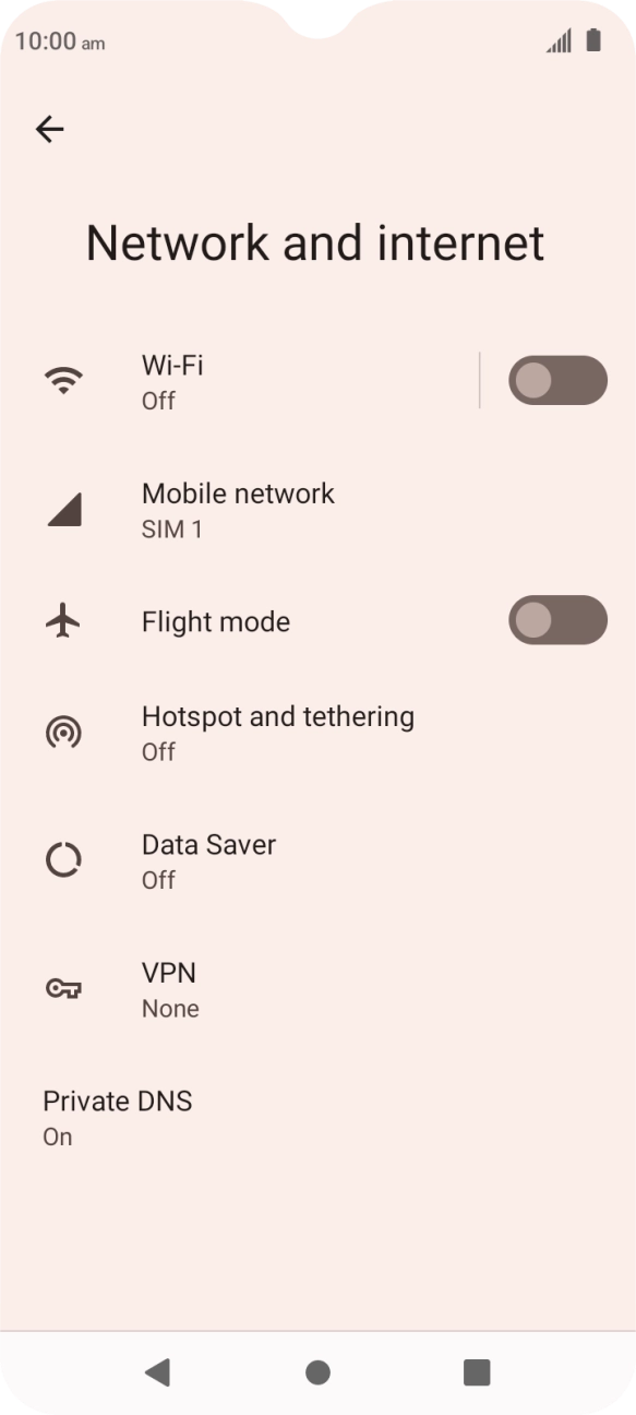 Press Mobile network. Press Mobile network.