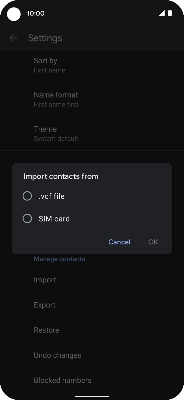 Press SIM card. Press SIM card.