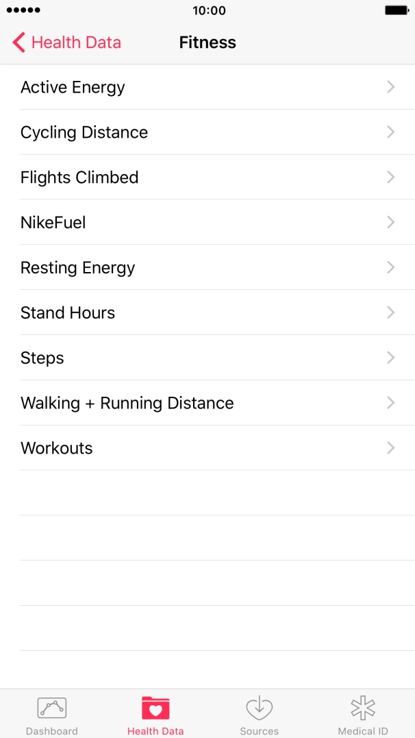 Press the required information type. Press the required information type.