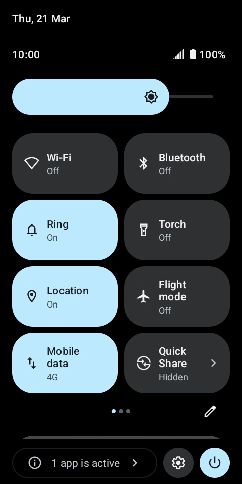 Press the settings icon.