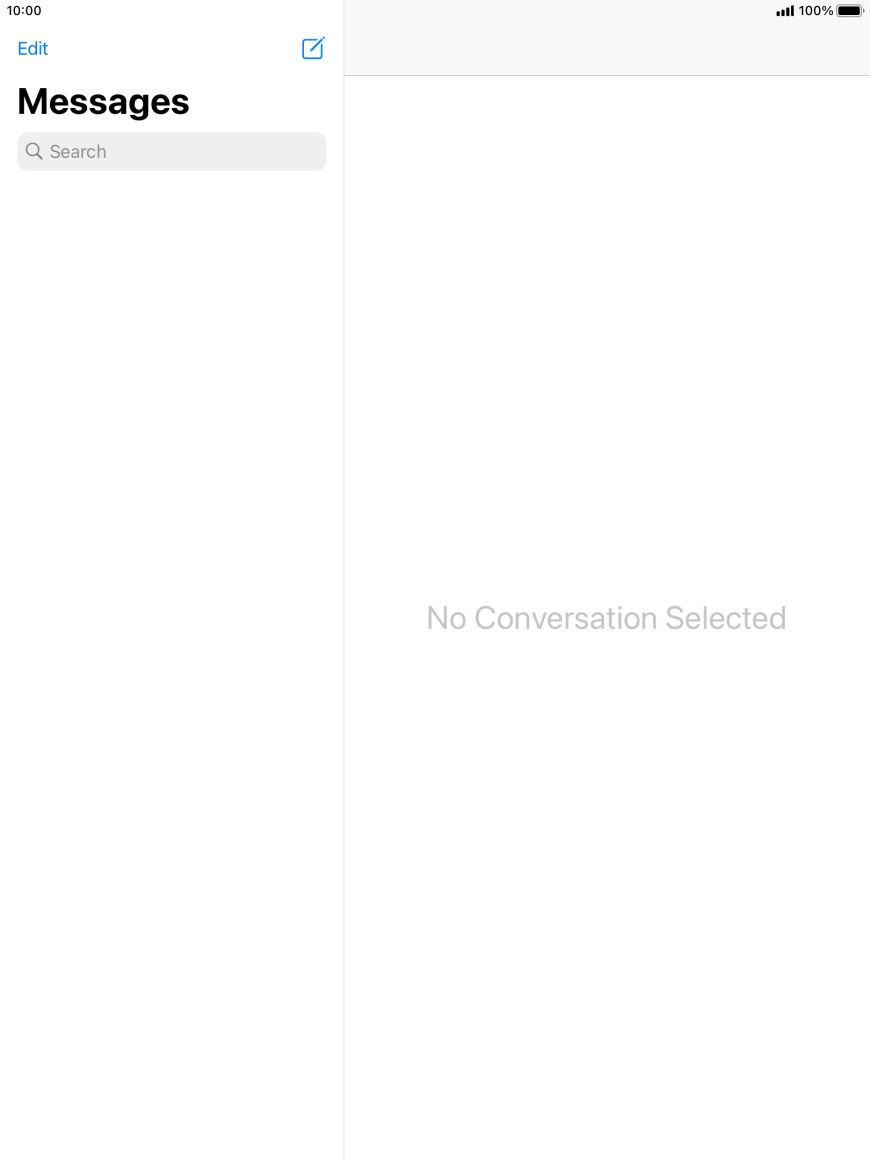 Press the new message icon. Press the new message icon.
