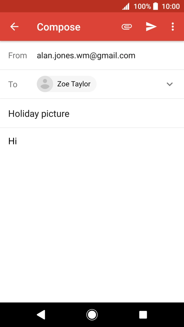 Write the required text and press the send icon.