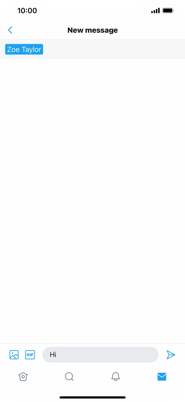 Write the required message and press the send icon. Write the required message and press the send icon.