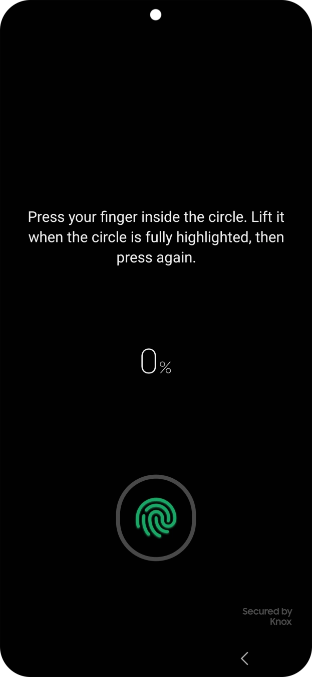 Follow the instructions on the screen to create the phone lock code using your fingerprint. Follow the instructions on the screen to create the phone lock code using your fingerprint.