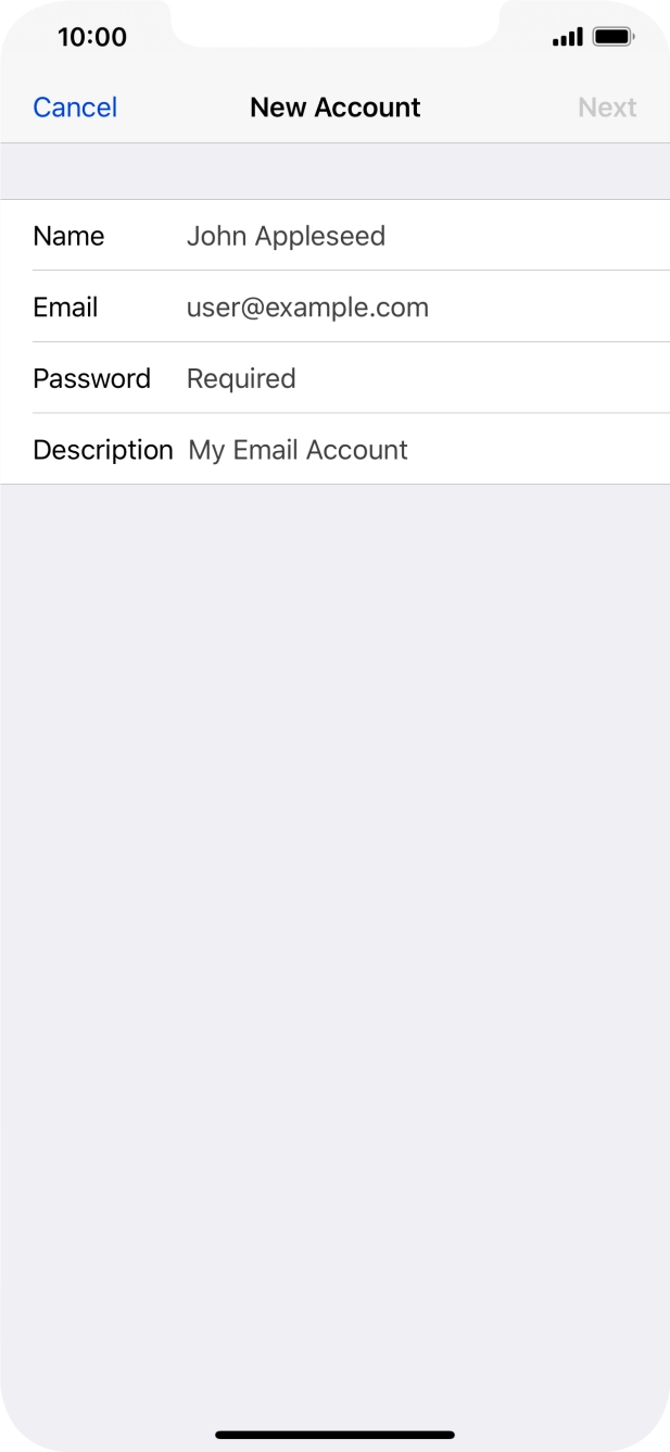 Press Name and key in the required sender name. Press Name and key in the required sender name.