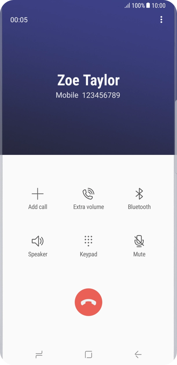 Press the end call icon. Press the end call icon.