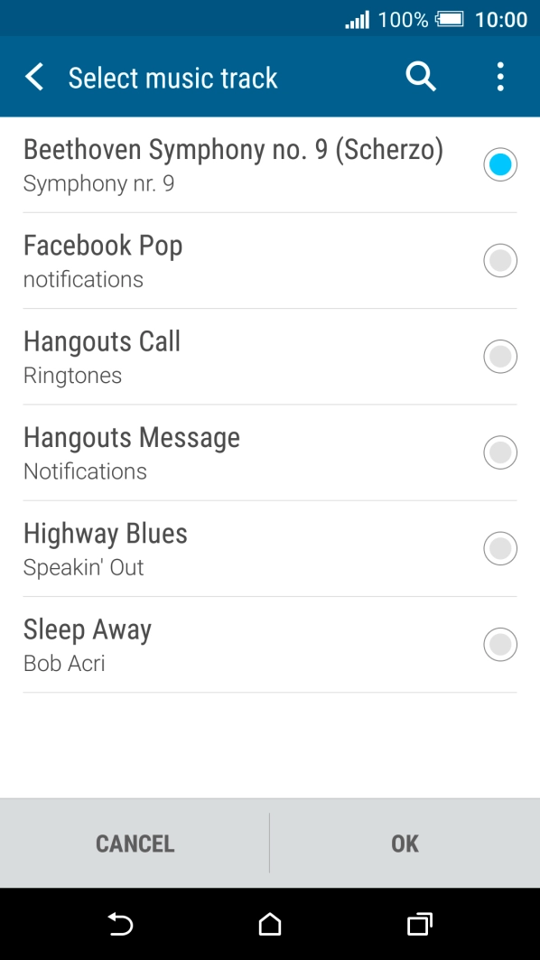 Once you've found a ring tone you like, press OK.