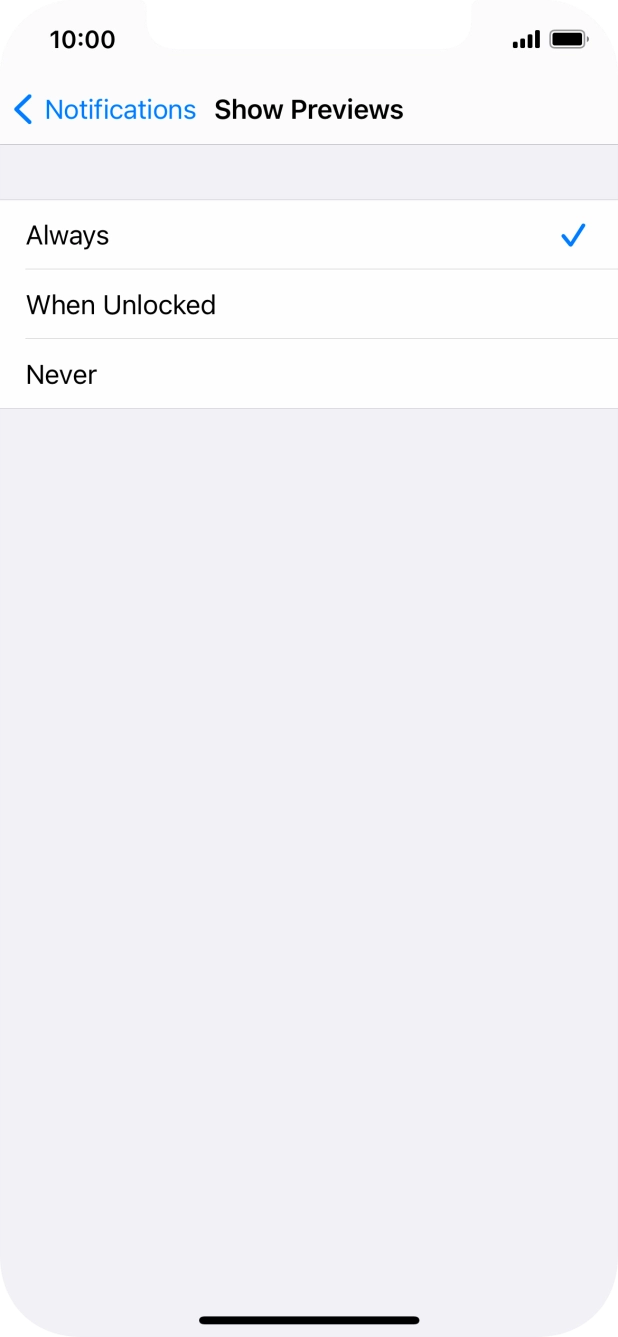 To select notification preview on the lock screen, press Always. To select notification preview on the lock screen, press Always.