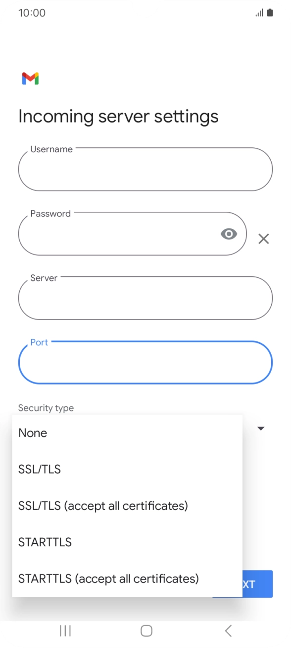 Press SSL/TLS. Press SSL/TLS.