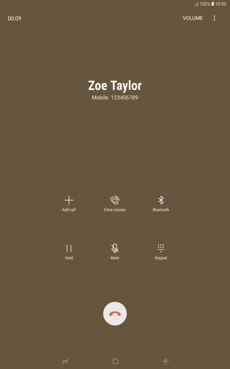 Press the end call icon. Press the end call icon.